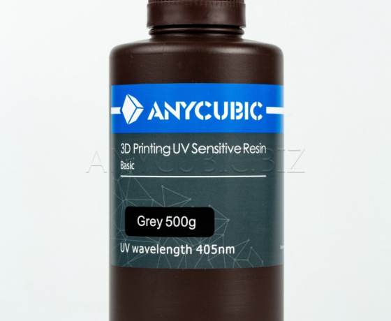 Фото 2 - Сіра Базова Фотополімерна смола Anycubic 0.5 кг