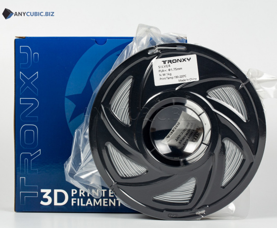 Фото 2 - Срібний PLA пластик Tronxy для 3D принтера 340m | 1 кг | 1,75 мм
