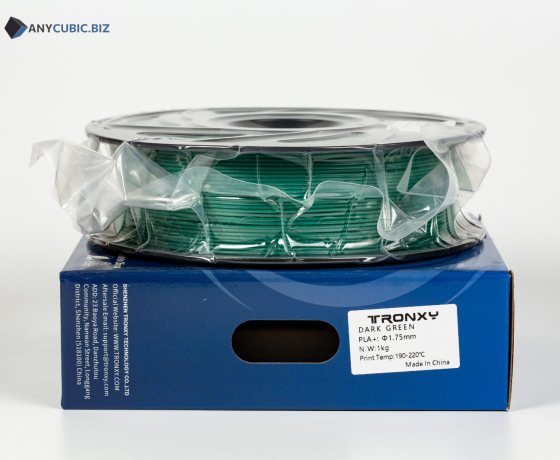 Фото 3 - Темно-зелений PLA пластик Tronxy для 3D принтера 340m | 1 кг | 1,75 мм