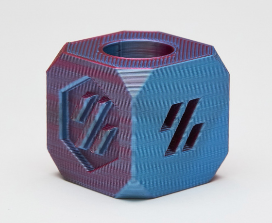 Фото 8 - Рожево-червоний світло-блакитний Пла Пластик Шовковий | PLA SILK Rose Red Light Blue 1кг | 1.75мм | 330м